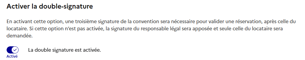 Activer la double signature